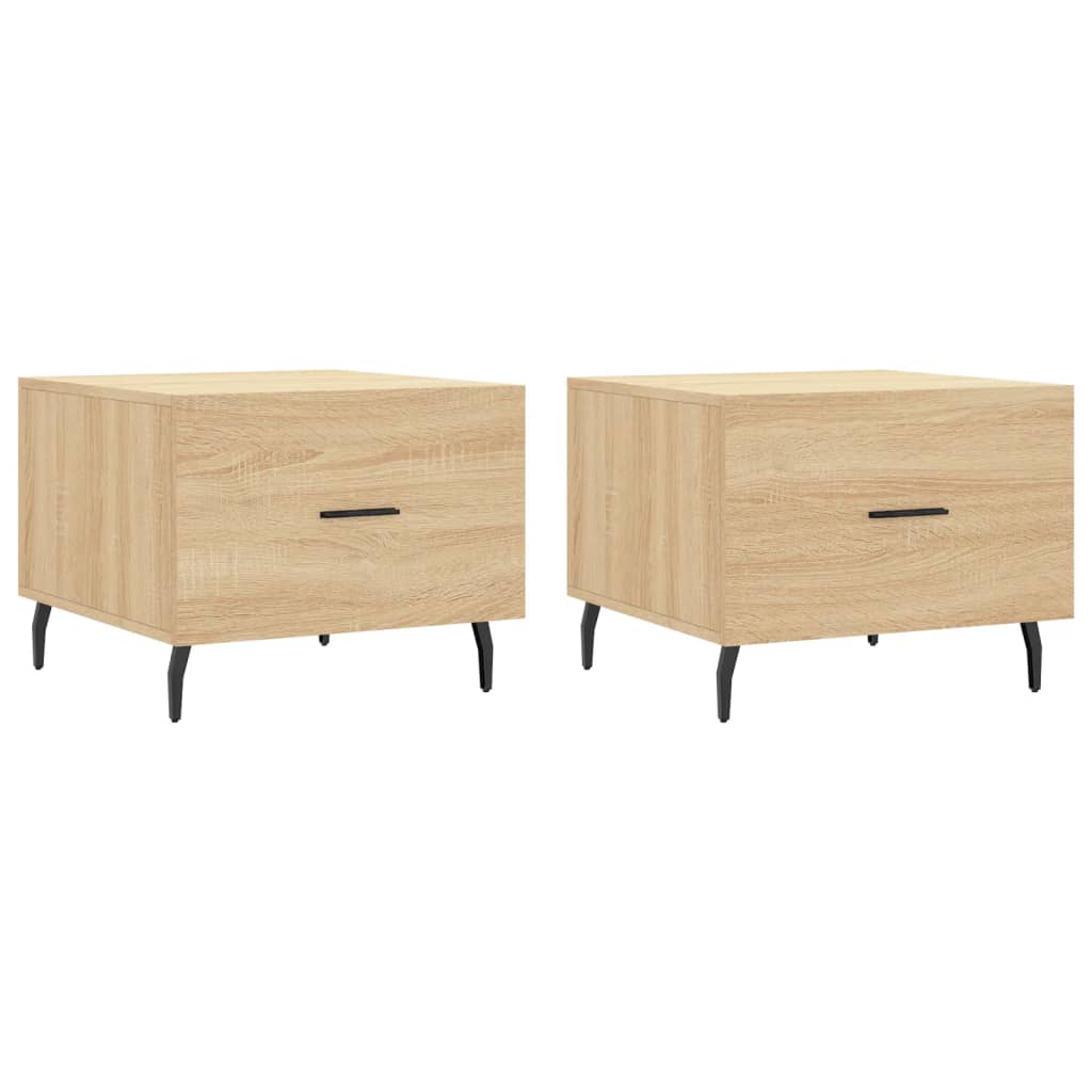 2 uds Mesas de Centro - Mesas de Café 50x50 Madera Clara