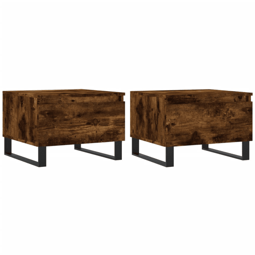 2pcs Mesas de centro, Mesas baixas 50x46x35cm deriv. madeira carvalho fumado