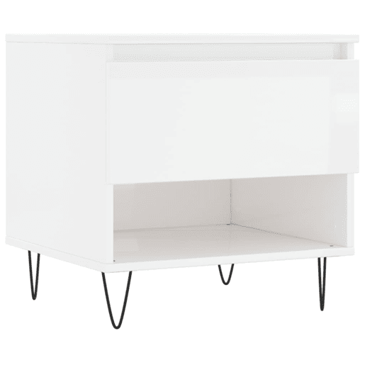 2pcs Mesas de centro, Mesas baixas 50x46x50cm deriv. madeira branco brilhante