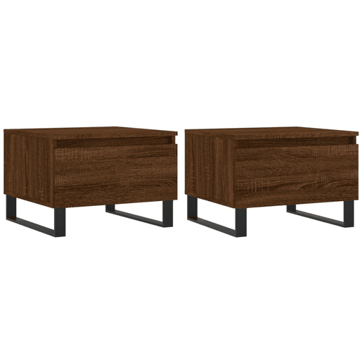 2pcs Mesas de centro, Mesas baixas 50x46x35 cm deriv. madeira carvalho castanho