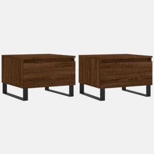 2pcs Mesas de centro, Mesas baixas 50x46x35 cm deriv. madeira carvalho castanho