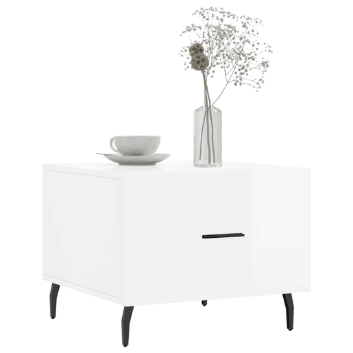 2pcs Mesas de Centro - Mesas baixas 50x50x40 cm branco brilhante