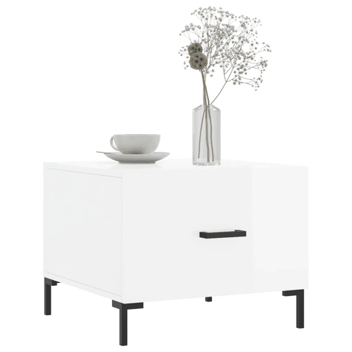 2pcs Mesas de Centro - Mesas baixas 50x50x40 cm branco brilhante