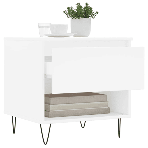 2pcs Mesas de centro, Mesas baixas 50x46x50 cm derivados de madeira branco