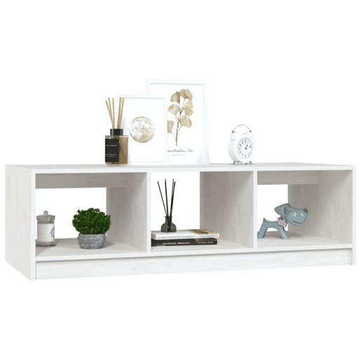 Mesa de Centro, Mesa baixa, 110x50x34 cm madeira de pinho maciça branco