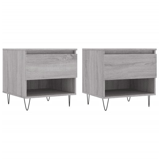 2pcs Mesas de centro, Mesas baixas 50x46x50cm deriv. madeira cinzento sonoma