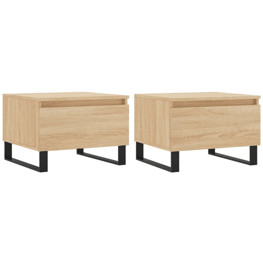 2pcs Mesas de centro, Mesas baixas 50x46x35cm deriv. madeira carvalho sonoma