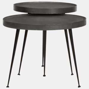 2pcs Mesas de Centro - Mesas baixas derivados de madeira preto