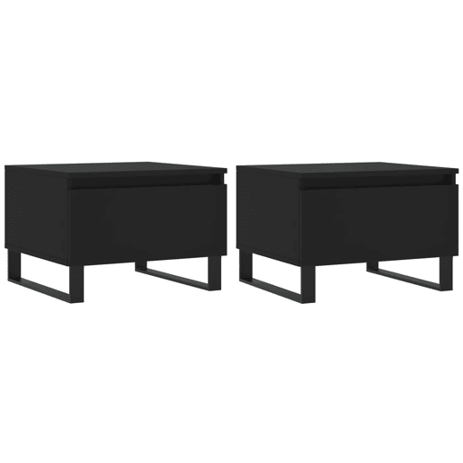 2pcs Mesas de centro, Mesas baixas 50x46x35 cm derivados de madeira preto