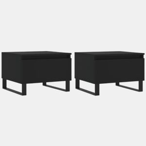 2pcs Mesas de centro, Mesas baixas 50x46x35 cm derivados de madeira preto