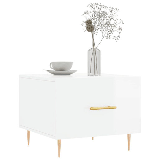 2pcs Mesas de Centro - Mesas baixas 50x50x40 cm branco brilhante