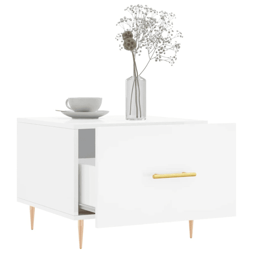 2pcs Mesas de Centro - Mesas baixas 50x50x40 cm branco brilhante