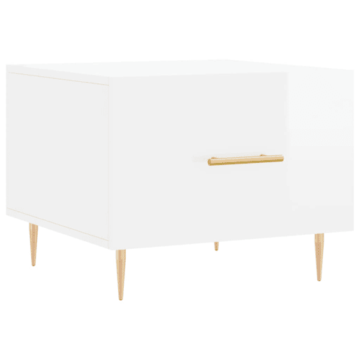 2pcs Mesas de Centro - Mesas baixas 50x50x40 cm branco brilhante