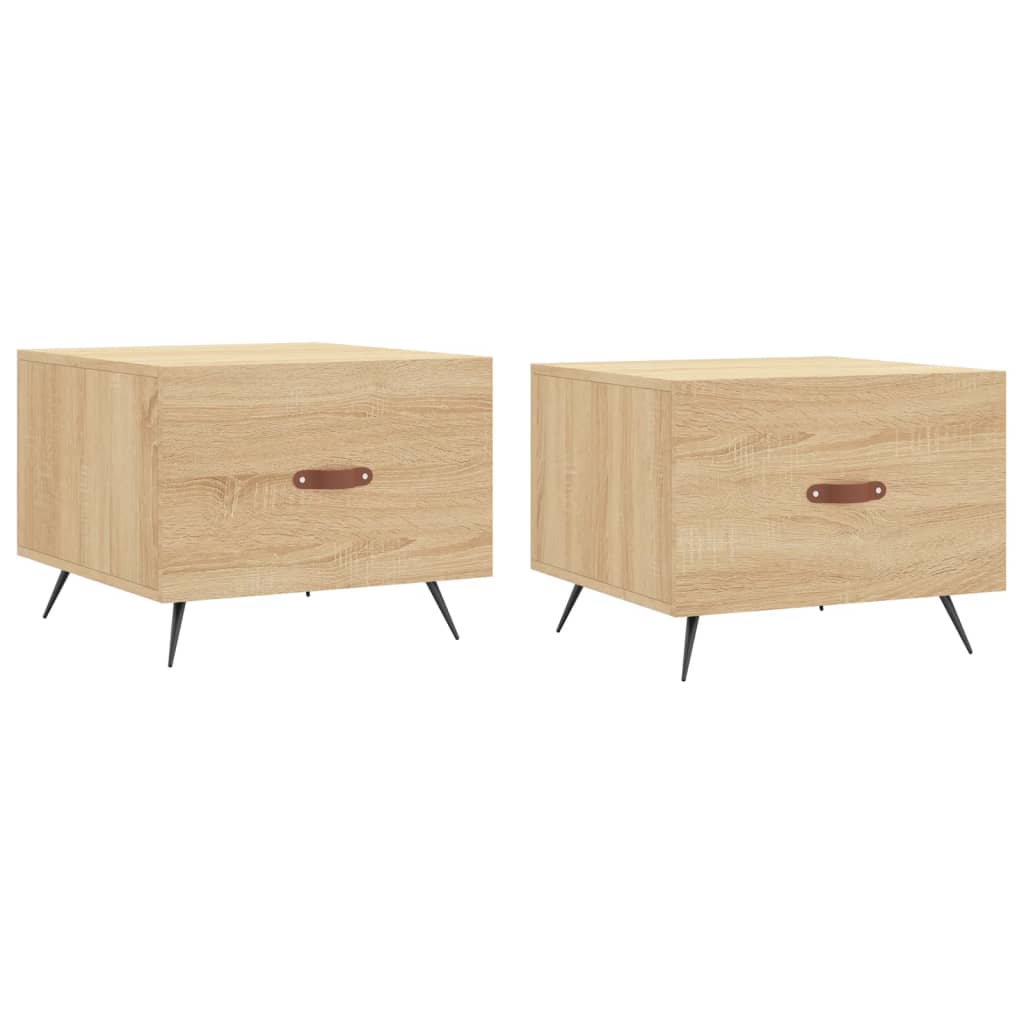2 uds Mesas de Centro - Mesas de Café 50x50 Madera Clara