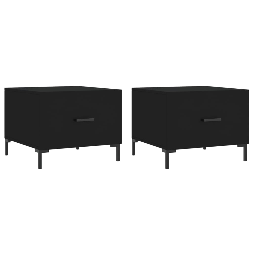 2 uds Mesas de Centro - Mesas de Café 50x50 Negro