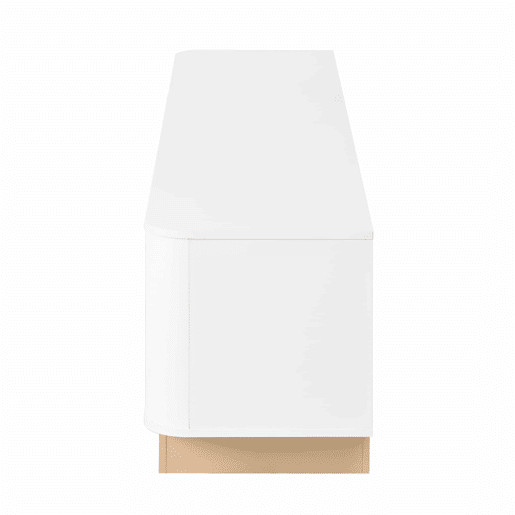 Móvel para TV de 200 cm - Estilo luxuoso com acabamento canelado, 4 portas, grande capacidade de arrumação, prateleiras com altura ajustável, cantos arredondados, design minimalista moderno, MDF - Branco Móvel para TV de 200 cm - Estilo luxuoso com acabamento canelado, 4 portas, grande capacidade de arrumação, prateleiras com altura ajustável, cantos arredondados, design minimalista moderno, MDF - Branco