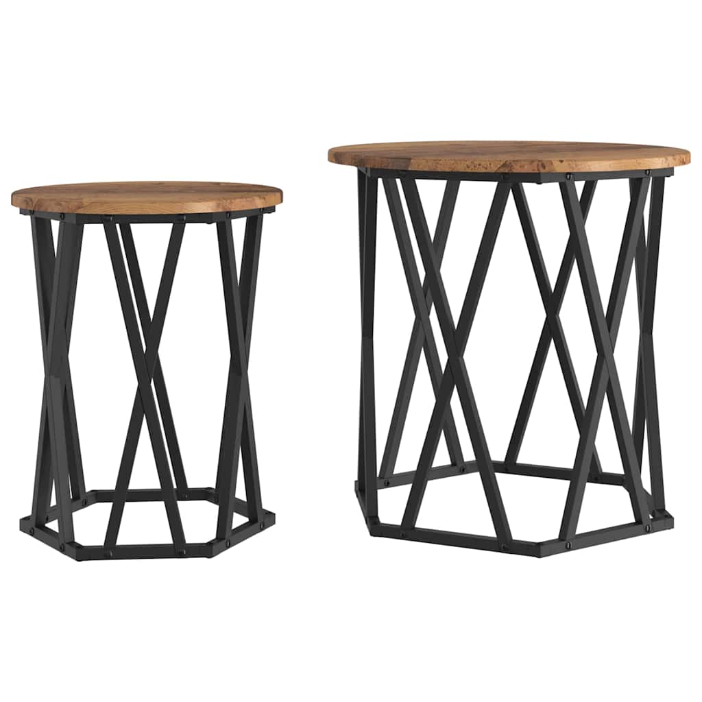 2 uds Mesas de Centro - Mesas de Café 50x50 Madera