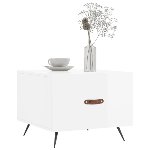 2pcs Mesas de Centro - Mesas baixas 50x50x40 cm branco brilhante