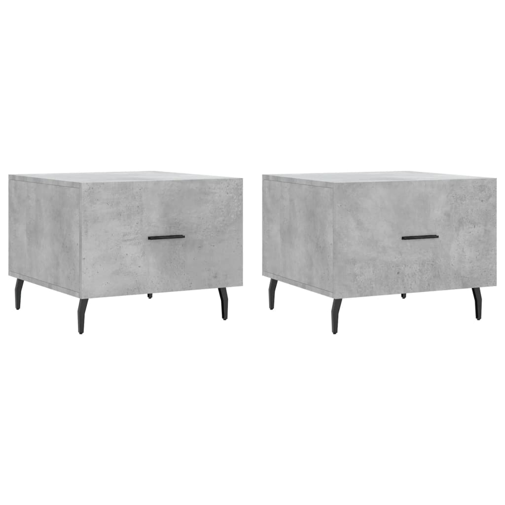 2 uds Mesas de Centro - Mesas de Café 50x50 Gris