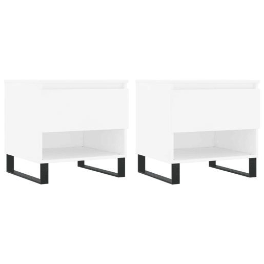 2pcs Mesas de centro, Mesas baixas 50x46x50 cm derivados de madeira branco