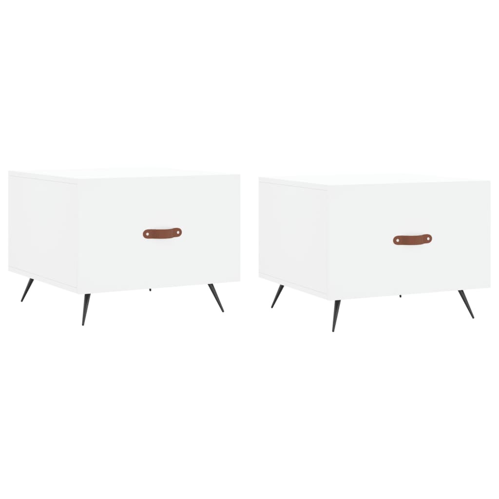 2 uds Mesas de Centro - Mesas de Café 50x50 Blanco