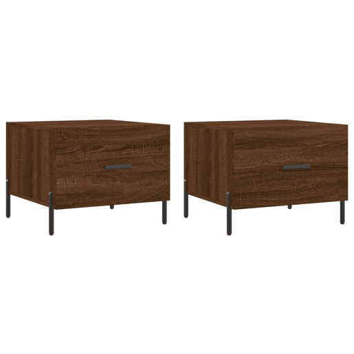 2pcs Mesas de centro, Mesas baixas 50x50x40 cm madeira proc. carvalho castanho