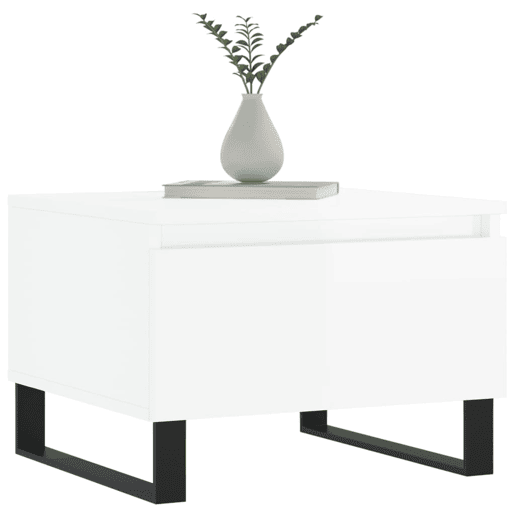 2pcs Mesas de centro, Mesas baixas 50x46x35cm deriv. madeira branco brilhante