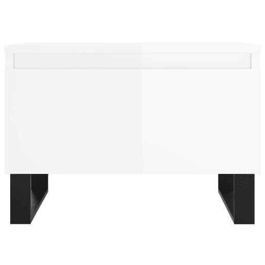 2pcs Mesas de centro, Mesas baixas 50x46x35cm deriv. madeira branco brilhante