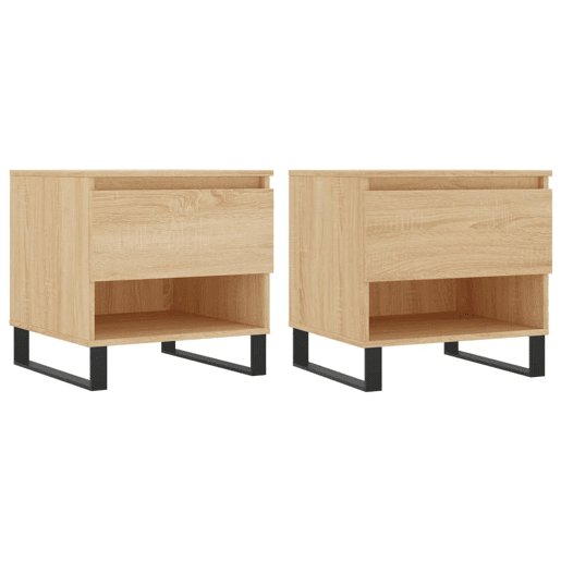 2pcs Mesas de centro, Mesas baixas 50x46x50cm deriv. madeira carvalho sonoma