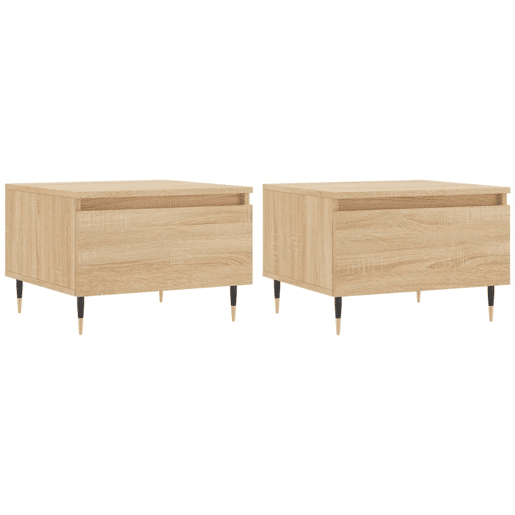 2pcs Mesas de centro, Mesas baixas 50x46x35cm deriv. madeira carvalho sonoma