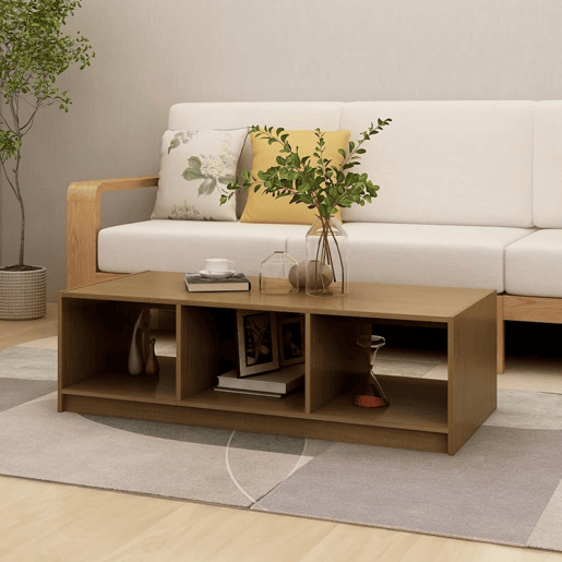 Mesa de Centro, Mesa baixa, 110x50x34 cm pinho maciço castanho mel