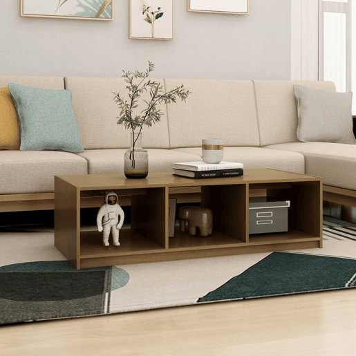 Mesa de Centro, Mesa baixa, 110x50x34 cm pinho maciço castanho mel