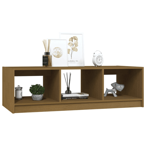 Mesa de Centro, Mesa baixa, 110x50x34 cm pinho maciço castanho mel