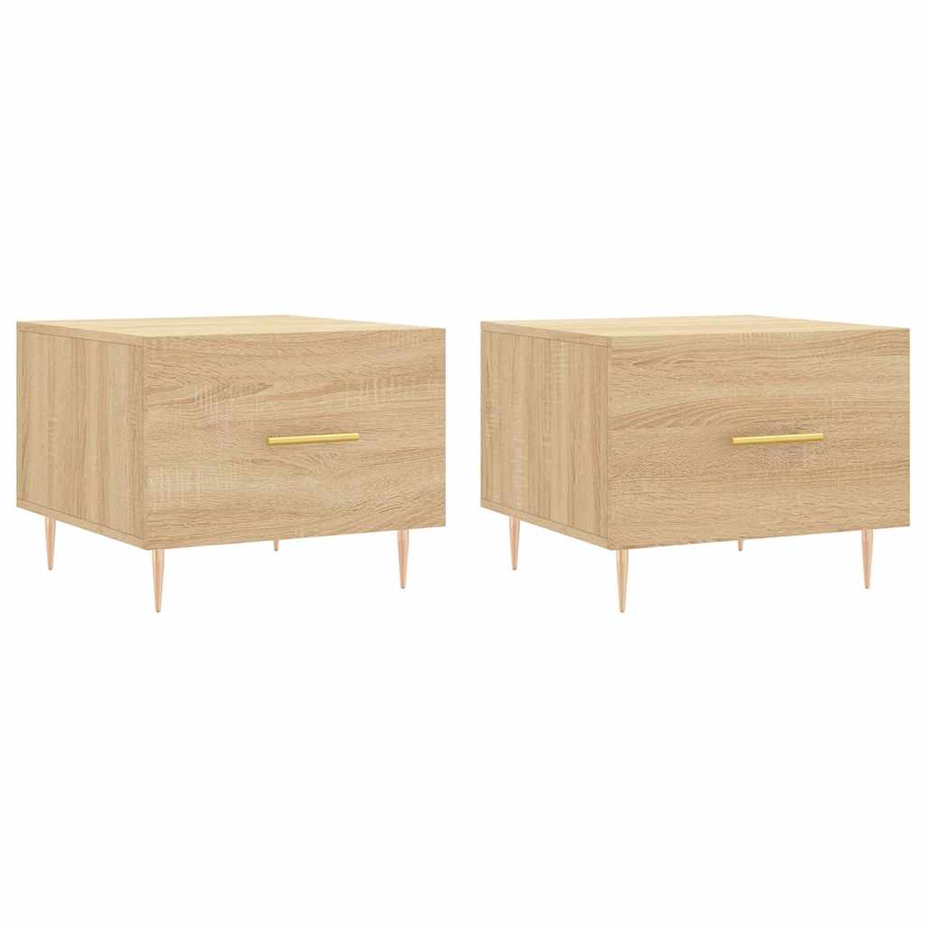 2 uds Mesas de Centro - Mesas de Café 50x50 Madera Clara