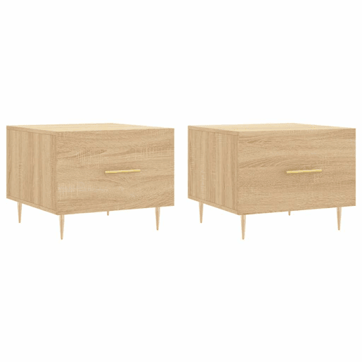 2pcs Mesas de centro, Mesas baixas 50x50x40cm deriv. madeira carvalho sonoma