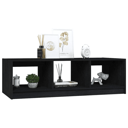 Mesa de Centro, Mesa baixa, 110x50x34 cm madeira de pinho maciça preto