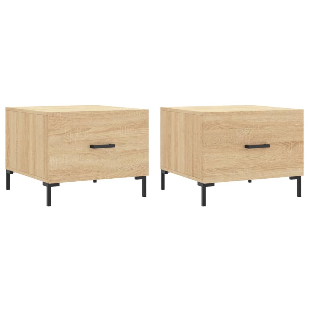 2 uds Mesas de Centro - Mesas de Café 50x50 Madera Clara