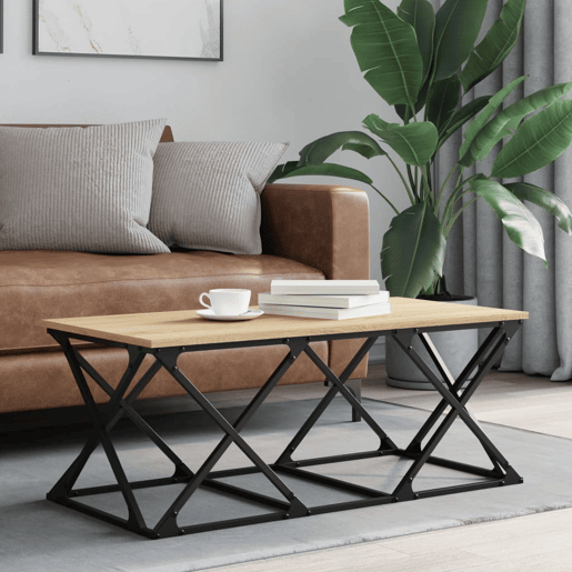 Mesa de Centro, Mesa baixa, 100x49x40 cm derivados madeira carvalho sonoma