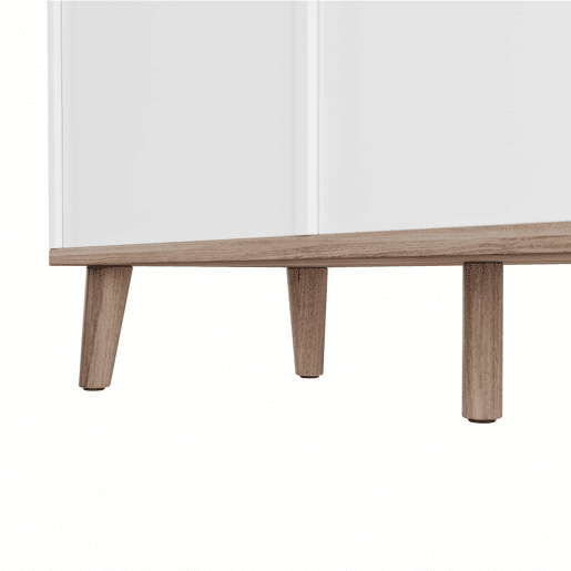 Móvel para TV LED 160x40x52 cm - com arrumação, porta de correr, para TVs até 70, estilo moderno para sala de estar e quarto - branco e nogueira escura
