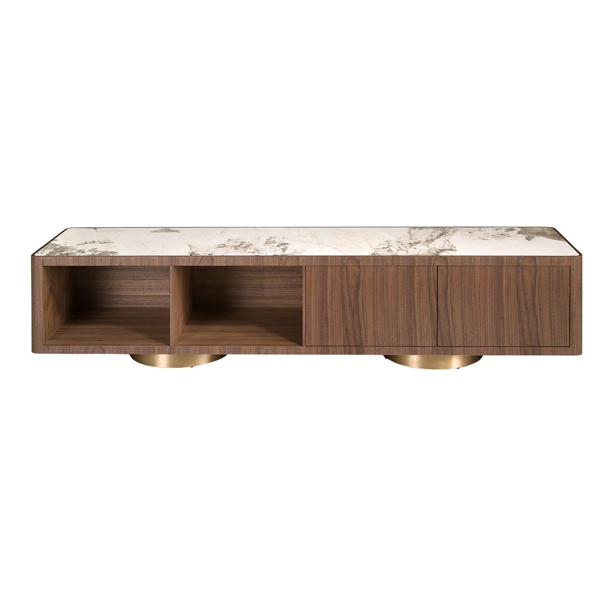 Angel cerda mueble tv nogal y mármol porcelánico