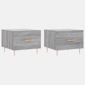 2pcs Mesas de centro, Mesas baixas 50x50x40 cm madeira proc. sonoma cinza