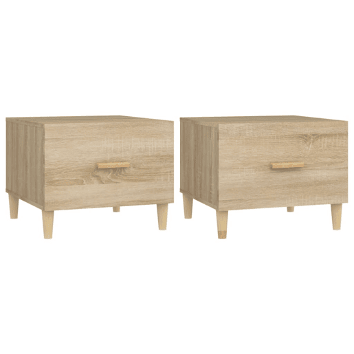 2pcs Mesas de centro, Mesas baixas 50x50x40cm deriv. madeira carvalho sonoma