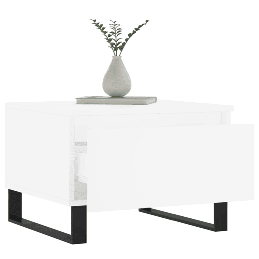 2pcs Mesas de centro, Mesas baixas 50x46x35 cm derivados de madeira branco
