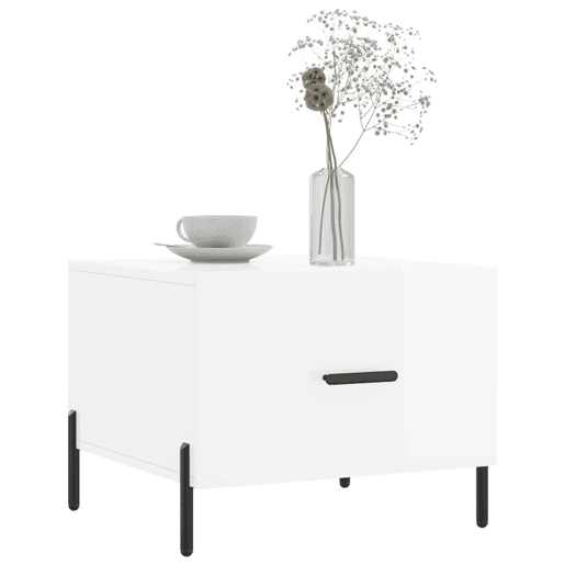 2pcs Mesas de Centro - Mesas baixas 50x50x40 cm branco brilhante
