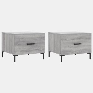 2pcs Mesas de centro, Mesas baixas 50x50x40 cm madeira proc. sonoma cinza