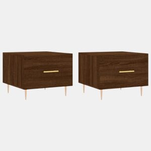 2pcs Mesas de centro, Mesas baixas 50x50x40 cm madeira proc. carvalho castanho
