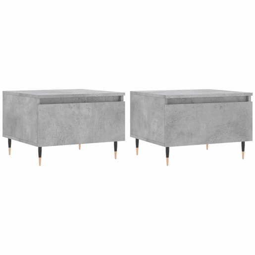 2pcs Mesas de centro, Mesas baixas 50x46x35 cm deriv. madeira cinza-cimento