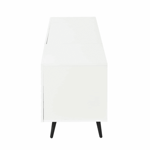 Móvel de TV 180 x 40 x 48 cm - 3 portas basculantes, padrão estampado, amplo espaço de arrumação, compatível com televisores até 80 polegadas, MDF - Branco
