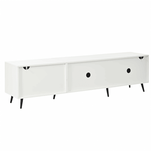 Móvel de TV 180 x 40 x 48 cm - 3 portas basculantes, padrão estampado, amplo espaço de arrumação, compatível com televisores até 80 polegadas, MDF - Branco
