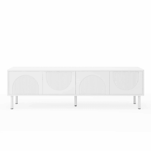 Móvel para TV de 180 cm - moderno, com espaço de arrumação, acabamento mate, gestão de cabos, design minimalista - branco